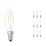 Lot 10x Ledvance CLASSIC LED E14 Bougie Filament Claire 2.5W 250lm - 827 Blanc Très Chaud | Équivalent 25W