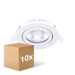 Lot 10x LED Inclinable Spot Blanc Ronde 6W 350lm 60D - 920-930 Dim To Warm | 85mm - IP54 - Dimmable - Meilleur Rendu De Couleur
