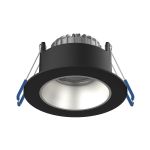 Spot LED Ares Profond ring Noir 6W 540lm 927-940 3CCT - avec Inner Cercle  Argent | Diamètre 68mm