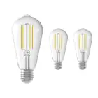 Lot 3x Calex Smart Tuya Wifi E27 Edison Filament 7W 806lm - 818-830 Accordable Blanc | Dimmable - Remplacement 60W