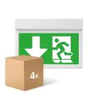 Lot 4x LED Lumière De Sortie De Secours | Montage Mural/Plafond | 3.5W | 3H incl. 4 directions of PVC