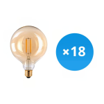 Lot 18x LED E27 Globe Filament Ambre 125mm 7.2W 630lm - 822  | Remplacement 60W